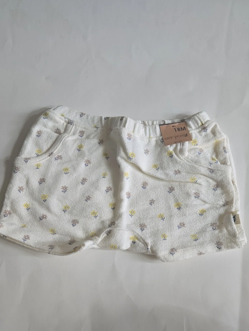 NWT Easy-Peasy Organic Cotton 3-Piece Set 18M Floral Shorts Onesie Tee